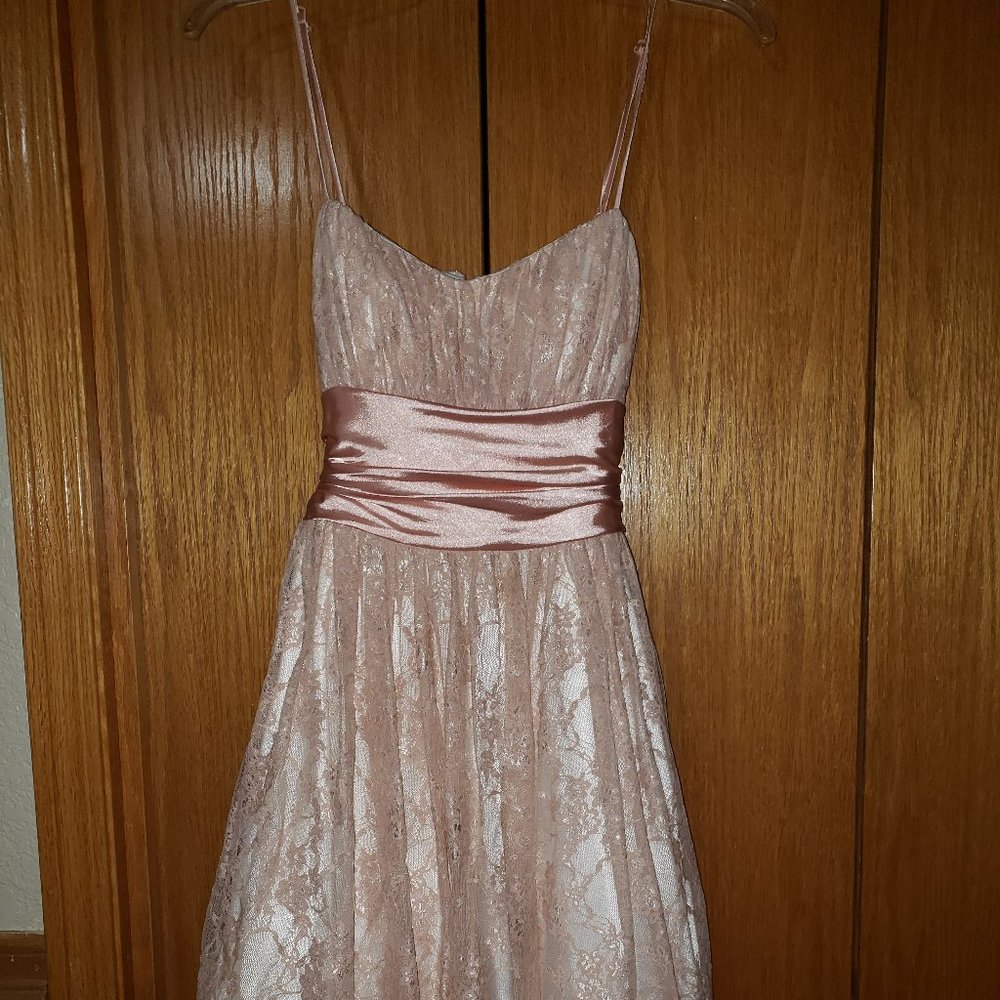 Pink Lace Formal Dress